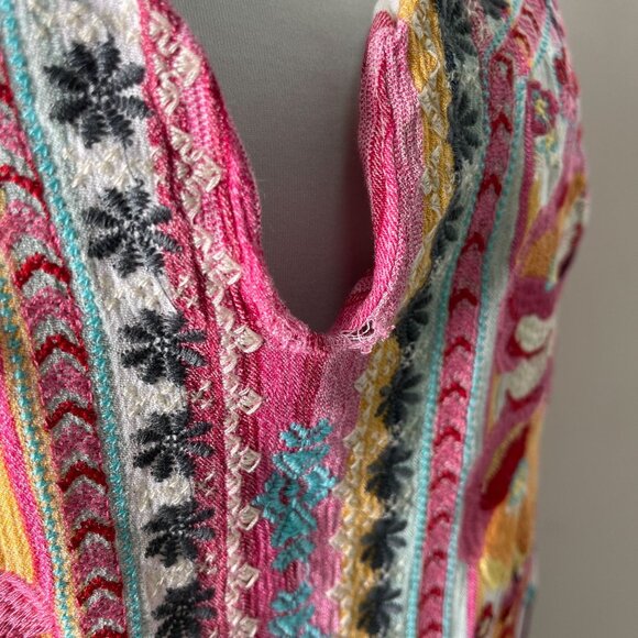 Savanna Jane Women's Multicolor Striped Embroidered Floral Bell Sleeve Tunic 1X - Picture 9 of 9